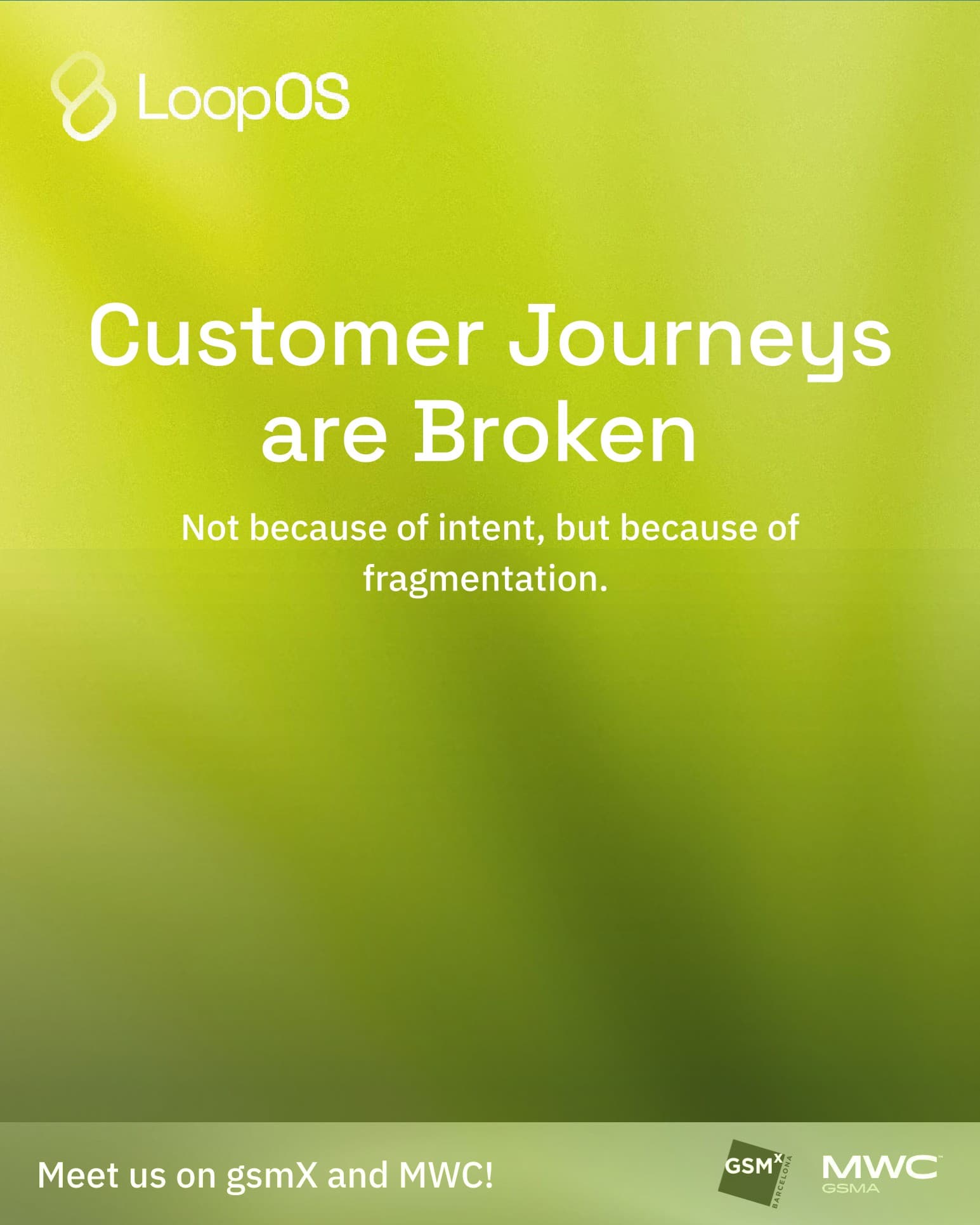 A LoopOS insight card on fragmented customer journeys across circular operations.