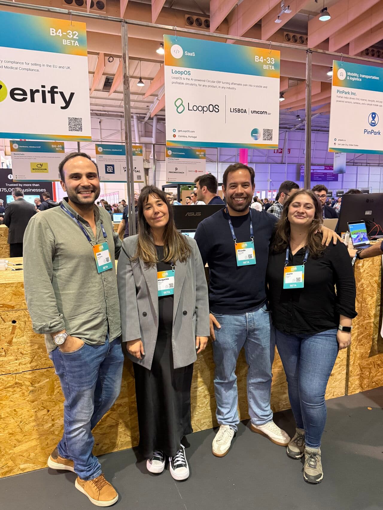 The LoopOS team on the PITCH 2025 stage at Web Summit.